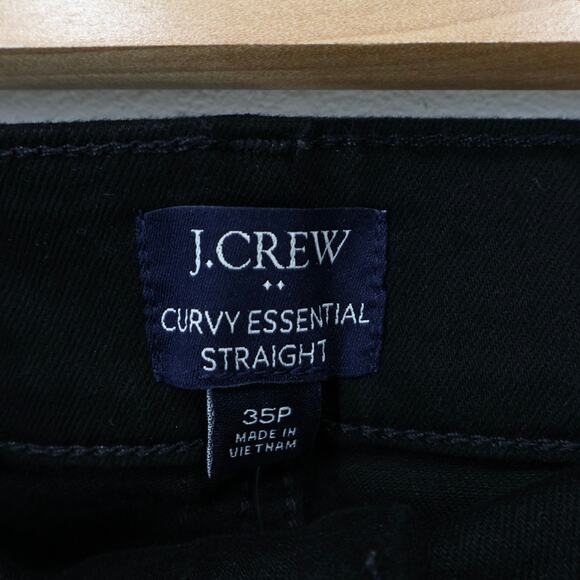 NWT J.Crew Factory Petite Curvy Stretch Essential Straight Jean Black 35 Petite - Picture 7 of 11